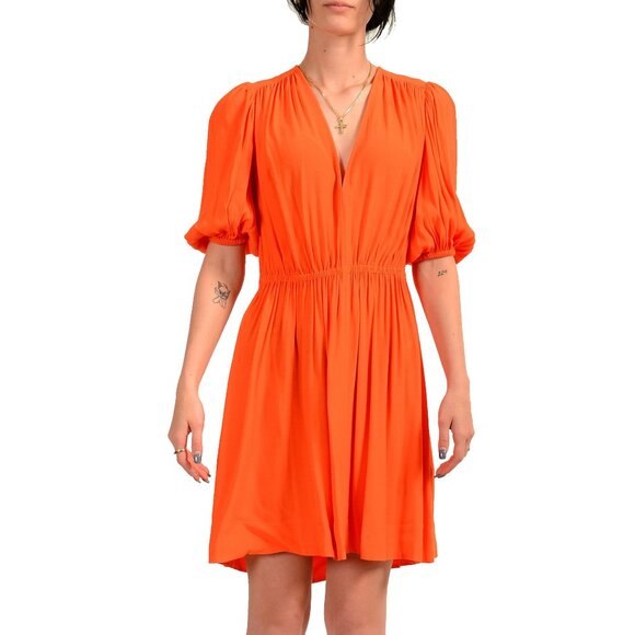 Hugo Boss Women's "Kamen-1" Orange 3/4 Sleeve Fit&Flare A-Line Dress US 2 IT 38 - Picture 1 of 6